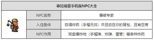 泰拉瑞亚为什么爆炸商不来 《泰拉瑞亚手游》爆破专家入住条件说明