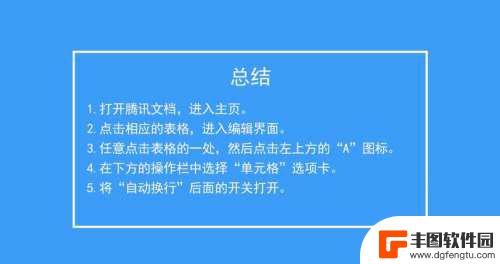 手机上腾讯文档如何换行 腾讯文档如何开启单元格的文字自动换行