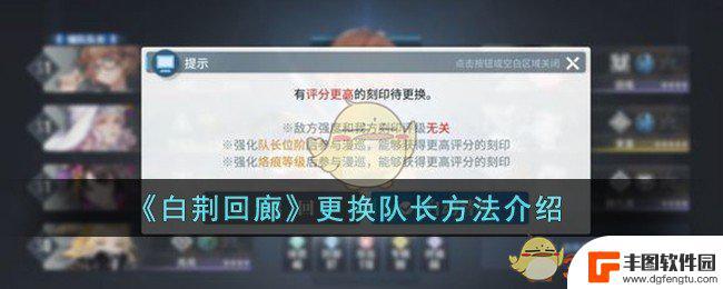 白荆回廊怎么设置队长 《白荆回廊》更换队长流程