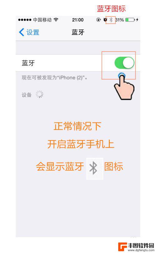 手机右上角蓝牙图标不见了 苹果手机蓝牙打开方法没有图标