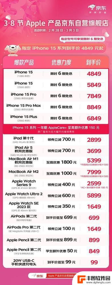 京东iPhone 15系列3·8节提前开启，部分机型到手价4849元起，更有6期免息优惠等你来抢购！